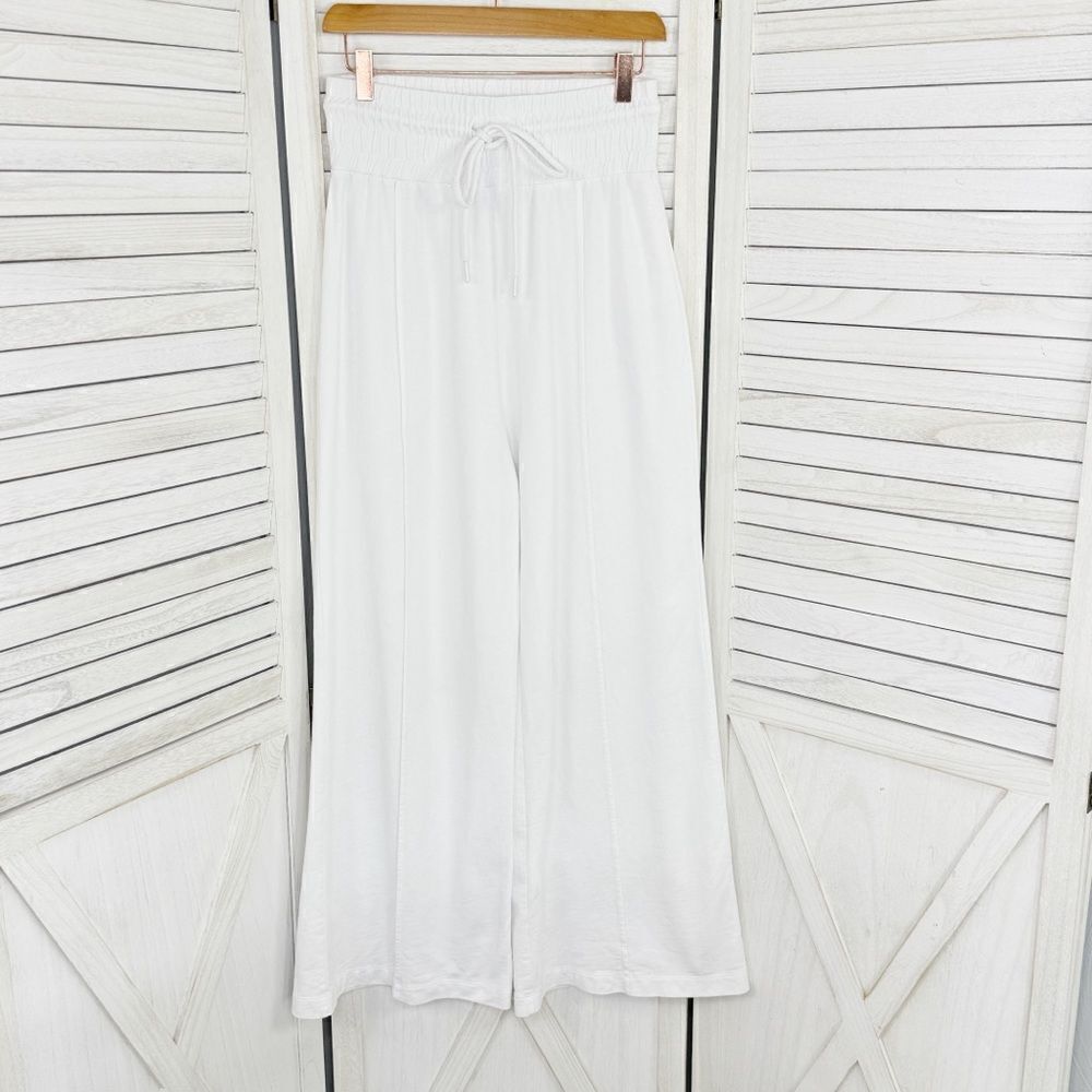 ASOS Collusion 90s Dad Wide Leg Jogger Pants White 6 High Waist Front Seam‎